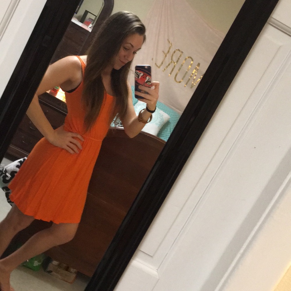 Orange short dress